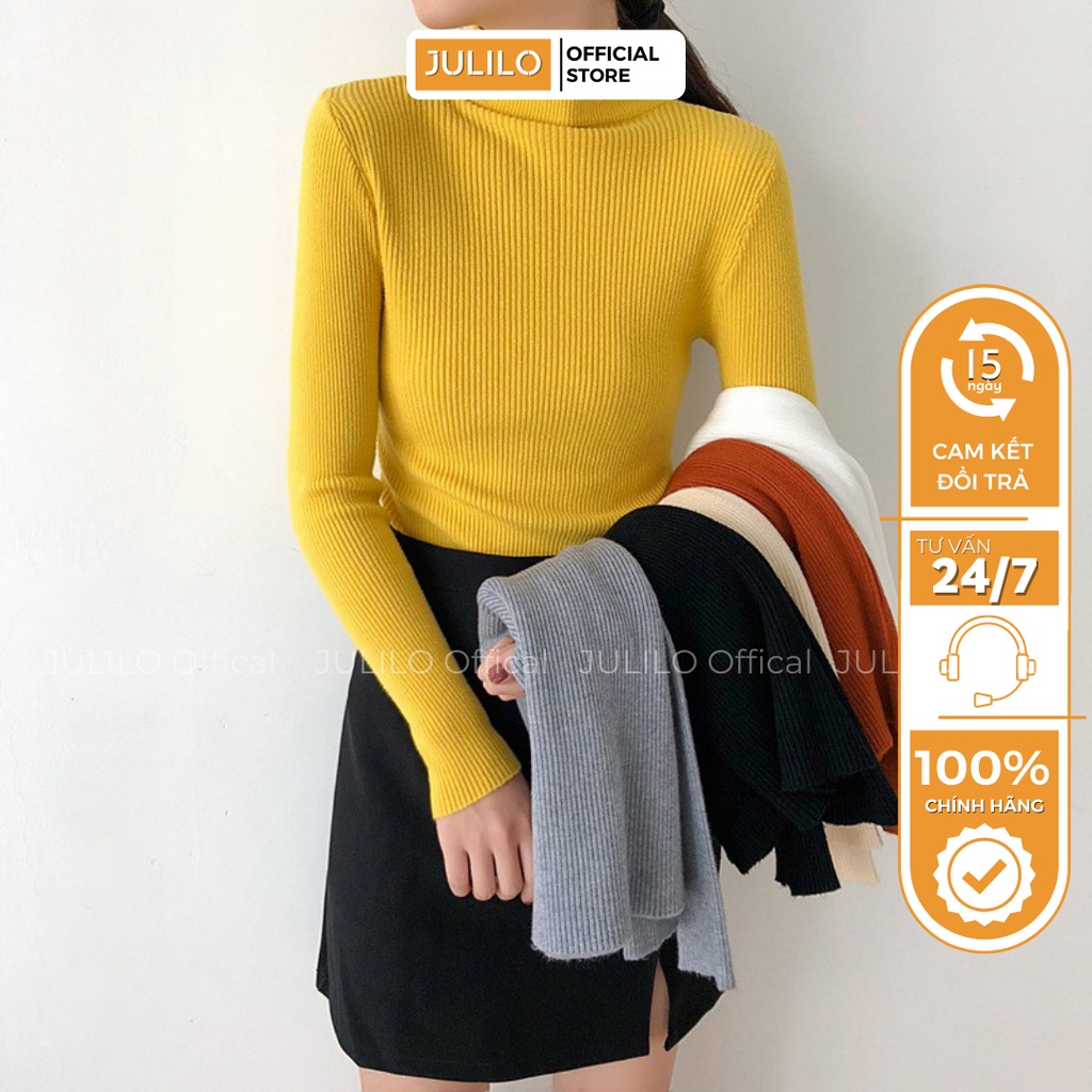 Áo Len Nữ Cổ Lọ JULILO Chất Len Mỏng Giữ Nhiệt Mặc Trong Nhiều Màu Dễ Phối Đồ - Mã 030