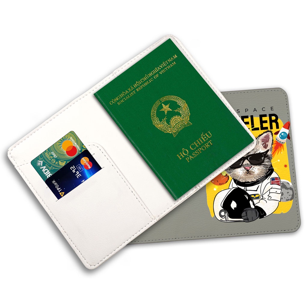 Bao Da Hộ Chiếu - Ví Đựng Passport Du Lịch  Cat Travel Space - Cool Cat - PPT130 STORMBREAKER