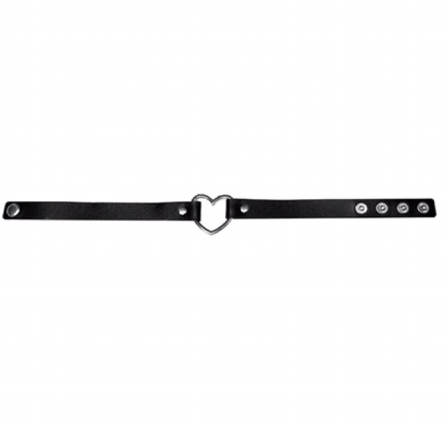 Choker - Vòng đeo cổ, đeo chân da PU khoen tim cá tính T141