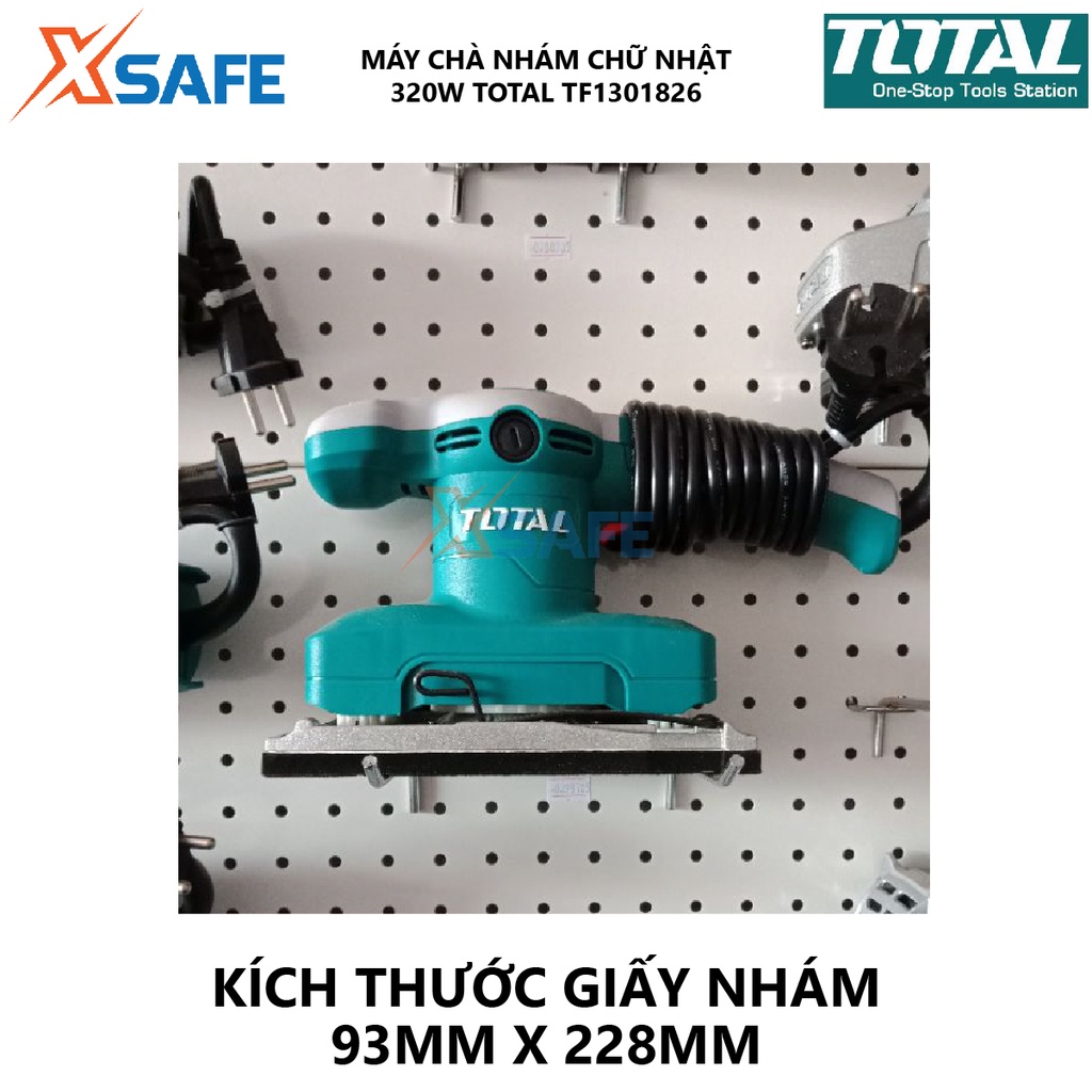 Máy chà nhám chữ nhật TOTAL TF1301826 Chà nhám 220V-240V/50-60Hz, công suất 320W, 14,000rpm, 93mm x 185m