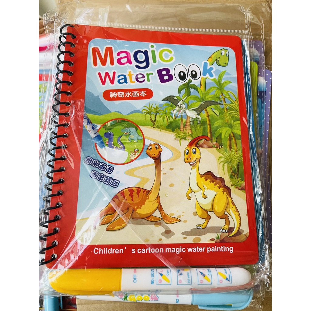 Đồ chơi magic book sách tô màu nước ma thuật, thần kỳ sử dụng nhiều lần, nhiều chủ đề cho bé