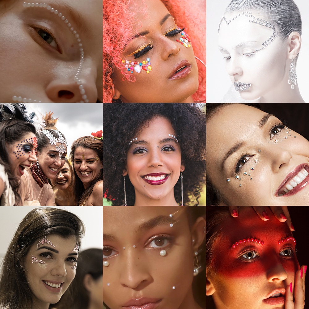 Đá Dán Trang Điểm Mắt / Mặt / Móng Tay Nghệ Thuật Tự Dính Thời Trang