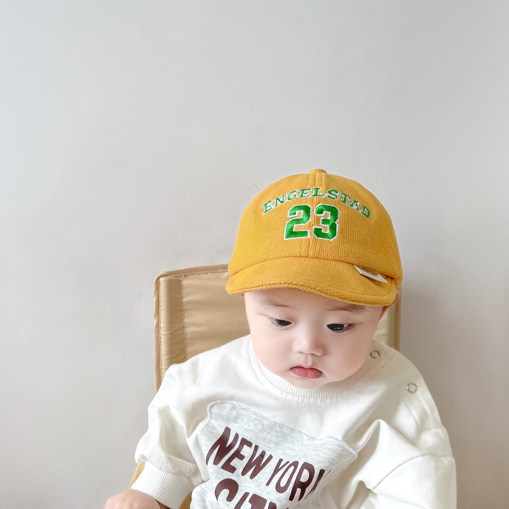 Mũ Lưỡi Trai Vành Mềm Thêu Chữ Phong Cách Hàn Quốc Cho Bé