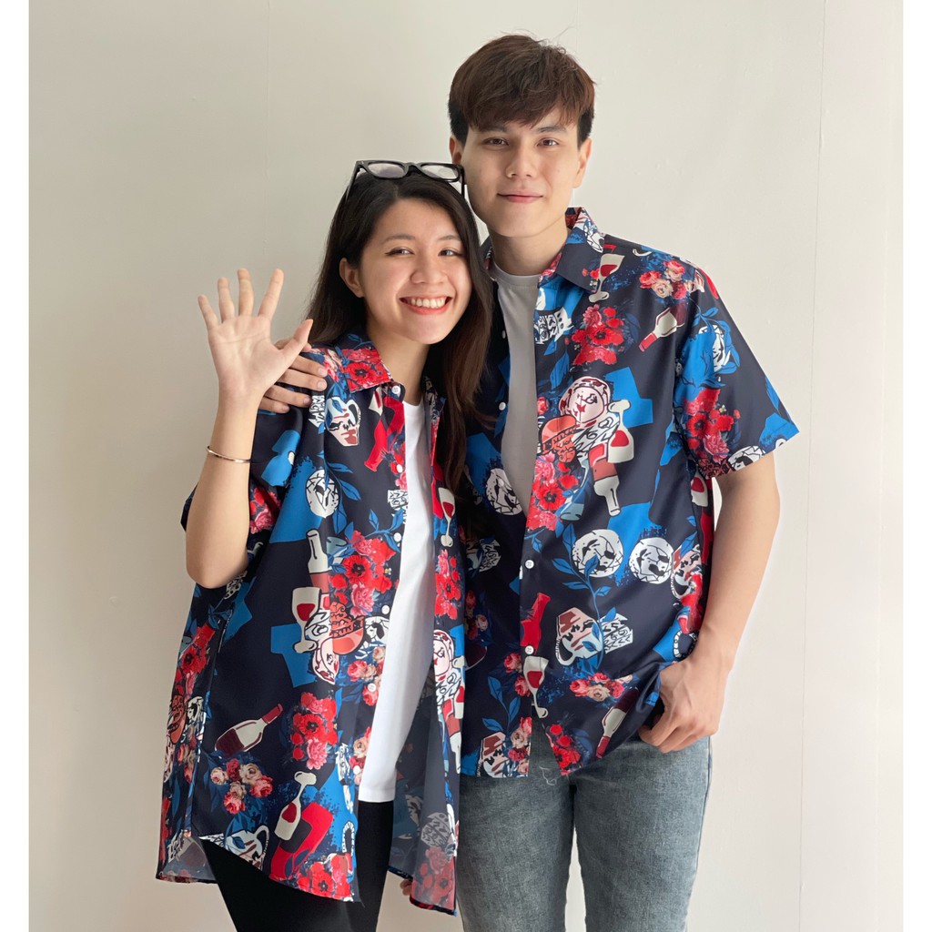 ÁO SƠ MI HOẠ TIẾT HOA MÀU CỰC ĐẸP , HOT 2021