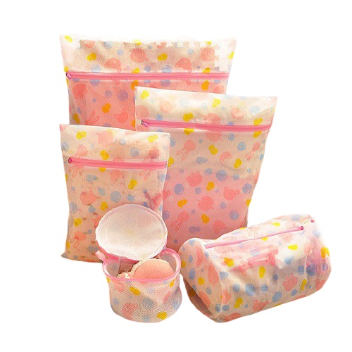 [Túi Giặt Bảo Vệ Quần Áo] Combo Set 5 Túi Lưới Giặt Bảo Vệ Quần Áo Họa Tiết Hình Hoa Dùng Trong Giặt Giũ
