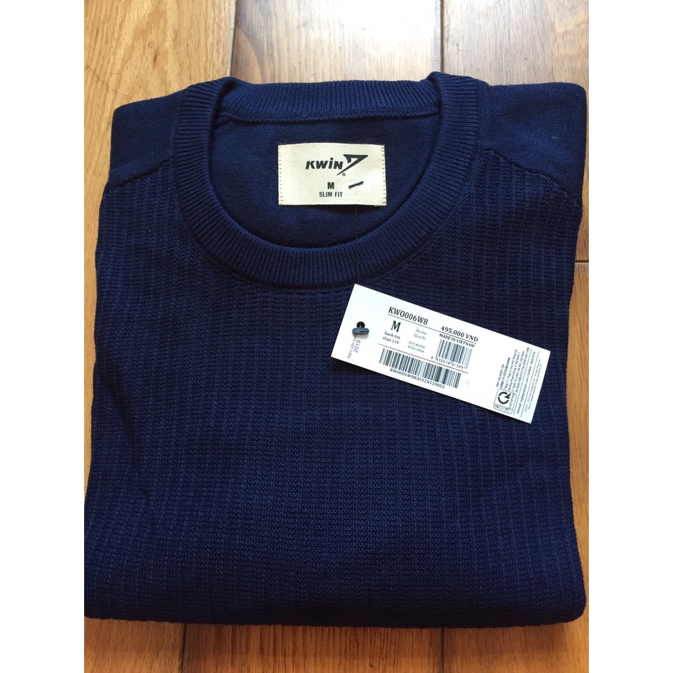 Áo len nam dài tay KWIN KWO006W8 chính hãng, siêu đẹp, độ dày vừa phải, dáng Slimfit, giữ ấm tốt