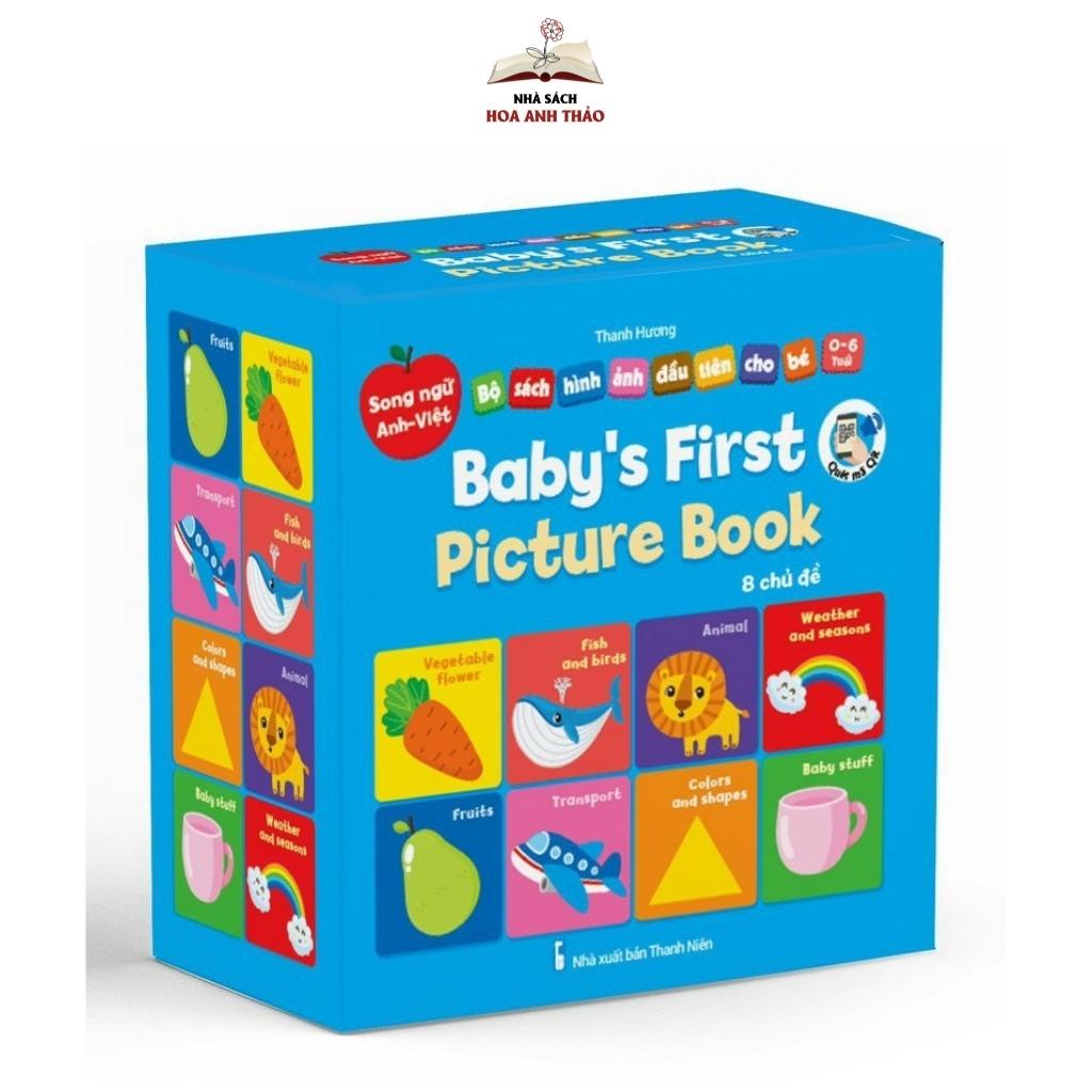 Sách Bìa cứng thư viện hình ảnh đầu tiên cho bé Baby' First Picture Book (8 Cuốn) - Kèm file video tiếng Anh