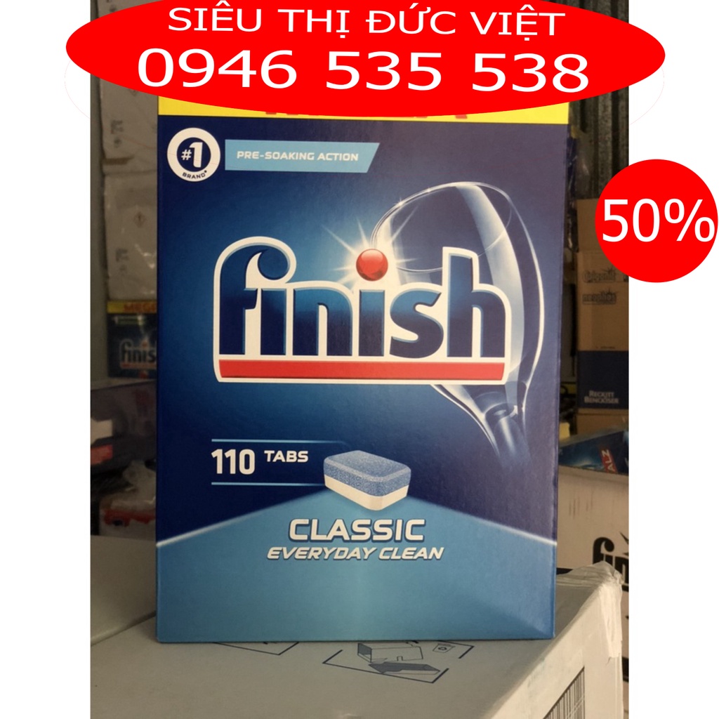 Viên rửa bát Finish Classic 110 viên hàng date mới, viên finish classic chỉ 1 chức năng làm sạch cần dùng thêm muối