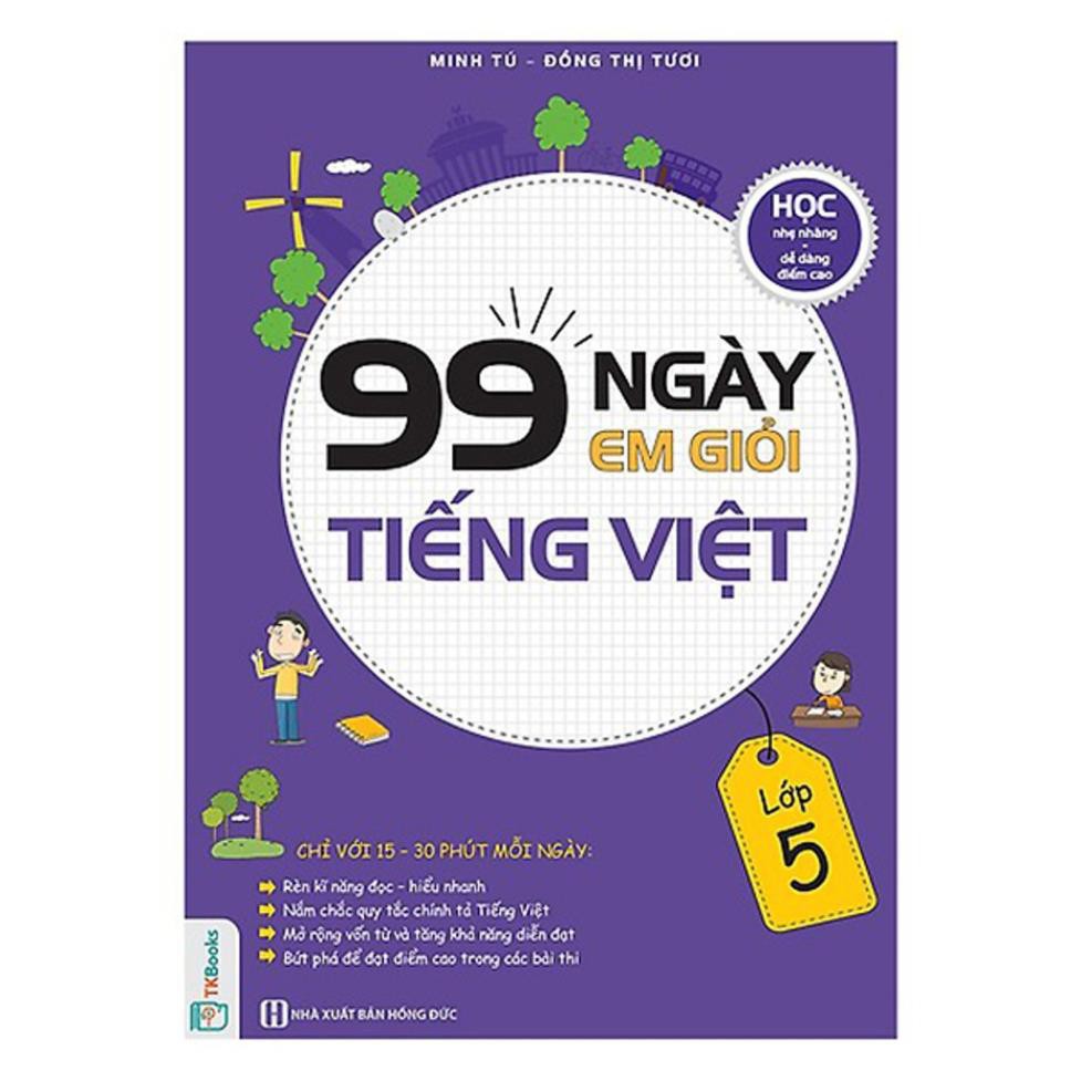 Sách - Combo 3 Cuốn 99 Ngày Em Giỏi Toán - Tiếng Việt - Tiếng Anh Lớp 5 Tặng Bút Bi