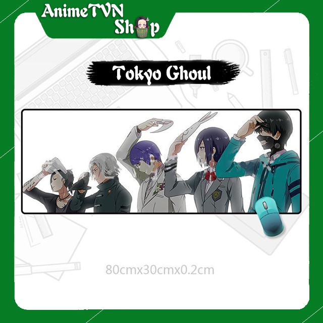 Miếng lót chuột khổng lồ hình anime/Manga Ngạ Quỷ (Tokyo Ghoul) - Hàng cao cấp từ cao su thiên nhiên (80 x 30 x 0.2)