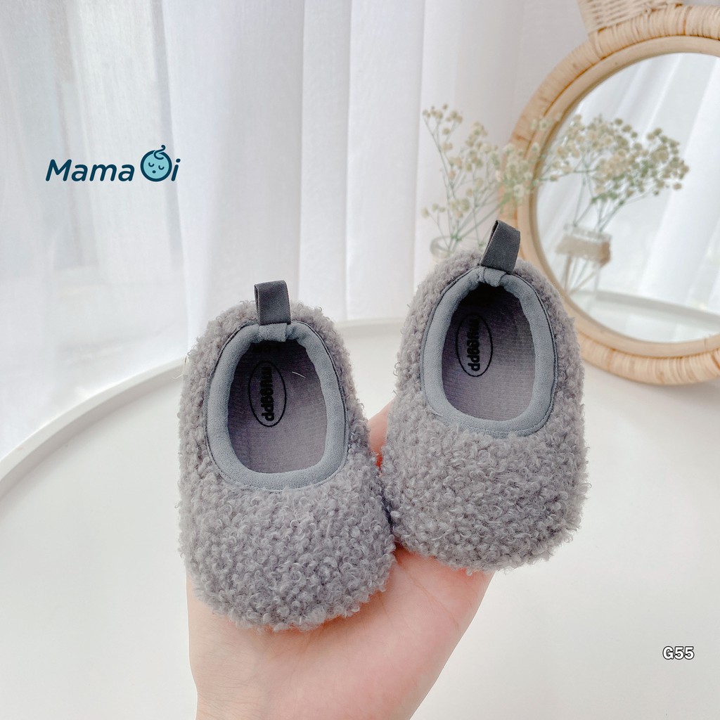 Giày búp bê lông xù màu xám tập đi cho bé của Mama Ơi - Thời trang cho bé