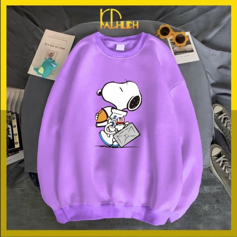 Áo sweater nỉ in snoopy vali dễ thương cho cả nam nữ