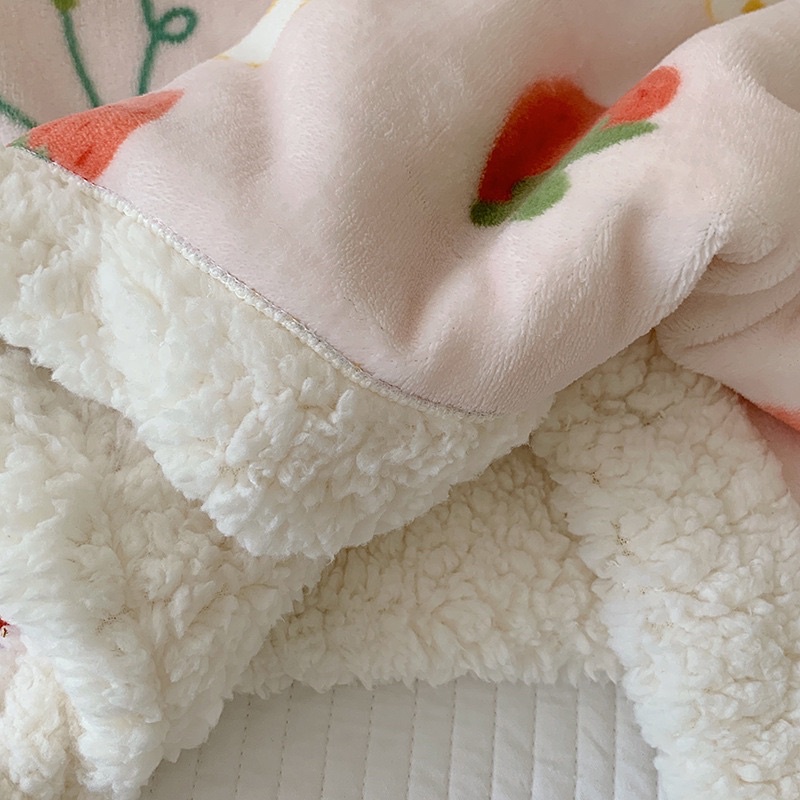 Chăn cừu hoa size 1m5*2m mùa đông 2021 Bé Tí Tẹo