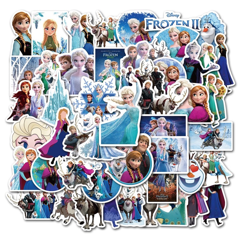 Bộ 50 Miếng Dán Trang Trí Hình Công Chúa Elsa Trong Frozen 2