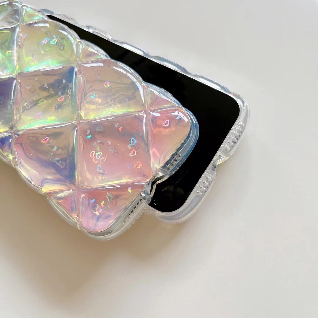 Ốp Điện Thoại Mềm Mịn Họa Tiết Hình Thoi Lấp Lánh Cho Iphone 13 pro max 12 pro max 11 pro max xs max xr x