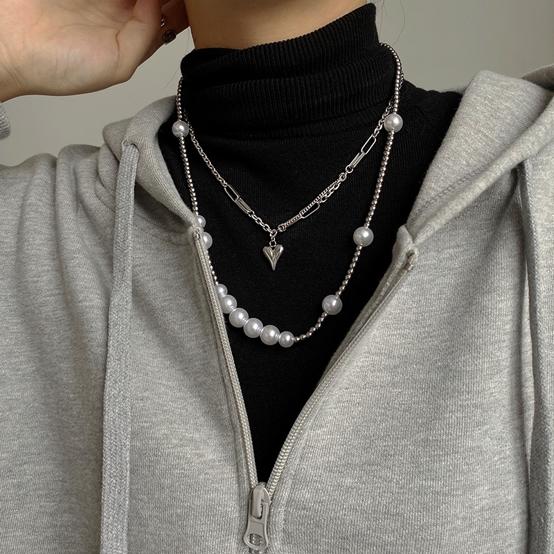 Dây chuyền mặt trái tim phong cách Harajuku sang trọng thời trang