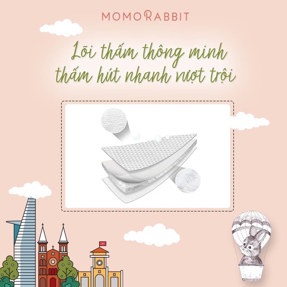 [HÀ NỘI] Bỉm Momo Rabbit Quần/Dán Cho Bé Hàng Nội Địa Hàn Đủ Size S50/M44/L40/XL36 và L28/XL22/XXL18