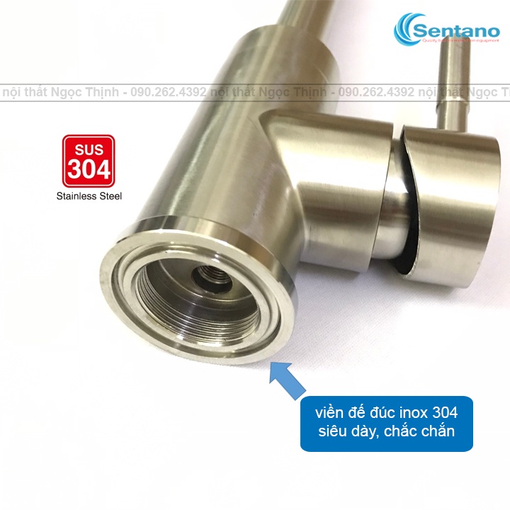 [DÒNG PLUS CAO CẤP] Vòi rửa chén Nóng Lạnh inox 304 cao cấp Không gỉ sét SENTANO STN-402 PLUS Xoay 360 tiện lợi