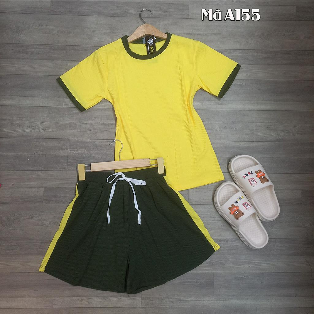 Đồ Bộ Nữ Mặc Nhà Anquachi Đẹp Thun Gân Co Giãn Ở Nhà Dễ Thương Quần Đùi Form Rộng Cute S155