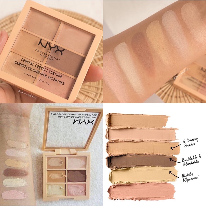 Bảng tạo khối và che khuyết điểm NYX Conceal Correct Contour Palette (1.5g)