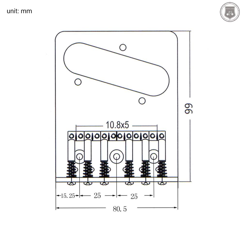 Cầu Đàn Cố Định 6 Dây Màu Bạc Thay Thế Cho Đàn Guitar Điện