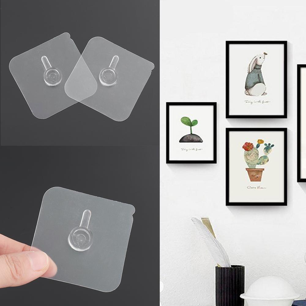 Set 10 Móc Treo Khung Ảnh Trong Suốt Chống Nước Không Cần Khoan