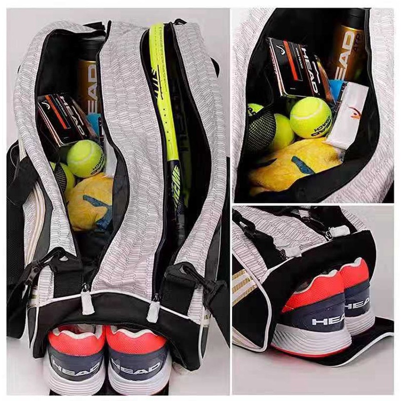 Túi Đựng Vợt Tennis Màu Cam Sức Chứa Lớn 6-9 Squash Tenis Màu Cam Mới Cho Nam Và Nữ
