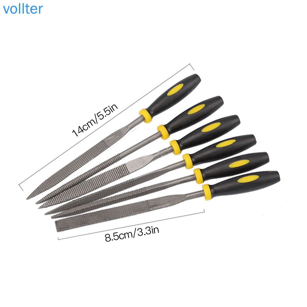 Set 6 Dụng Cụ Mài Giũa Vật Liệu Gỗ Bằng Thép Carbon 3x140mm