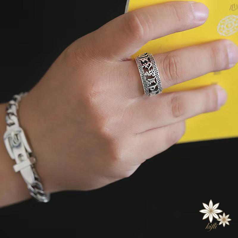 【kifli】Nhẫn Dạng Hở Phong Cách Tây Tạng Sáu Tây Tạng Cho Nam Và Nữ