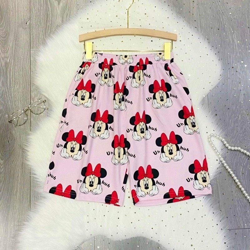 Quần Đùi Lưng Thun Hoạ Tiết Hoạt Hình Dễ Thương Ảnh Thật Shop Chụp