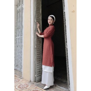 Đầm áo dài 2 tà phối _ kèm quần_kèm mấn