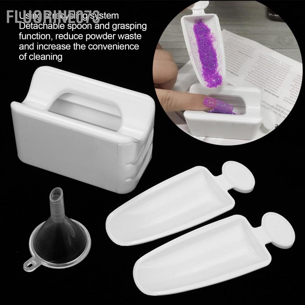 [Hàng mới về] Bộ 3 dụng cụ khay đựng kim tuyến trang trí móng kiểu Pháp