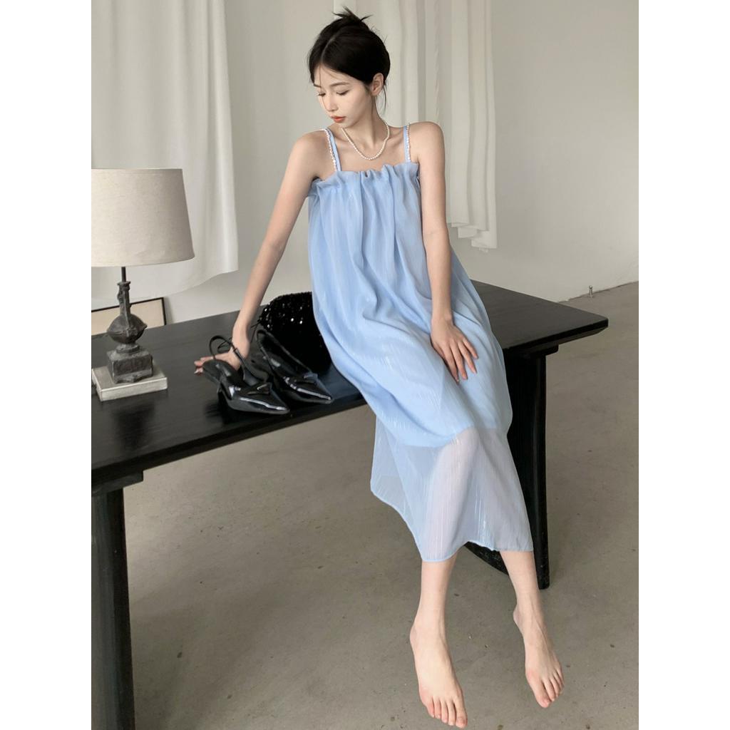 Đầm Hai Dây Phối Ngọc Trai Xinh Xắn 51279