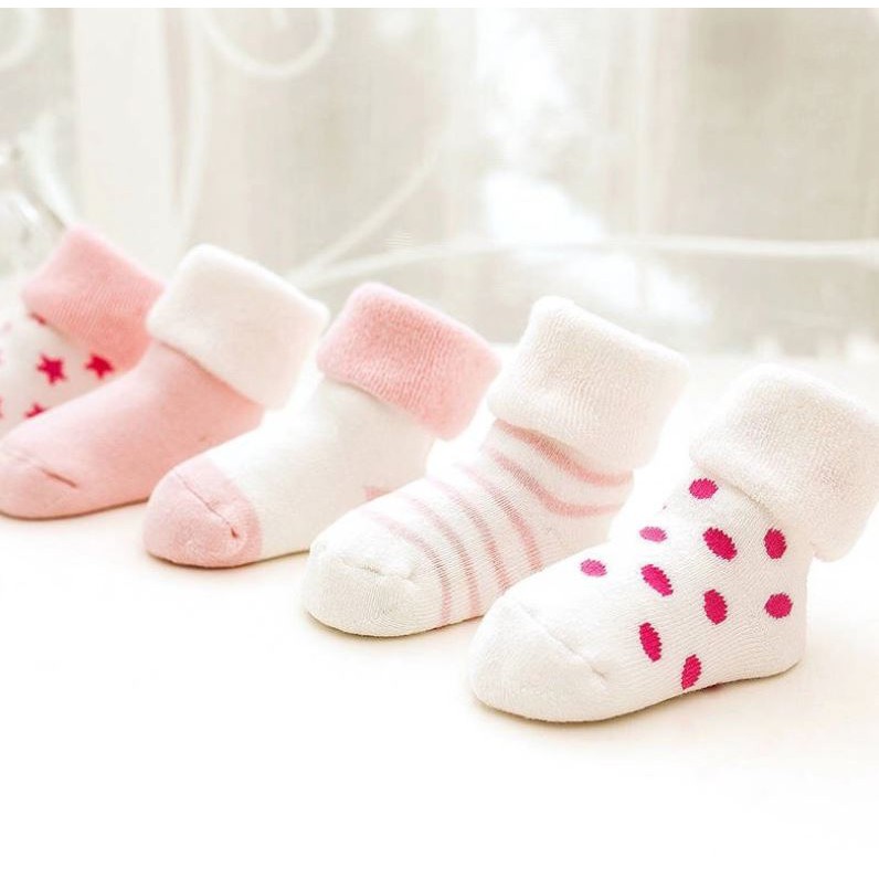 set 5 đôi tất cotton hoa văn hoạt hình cho bé