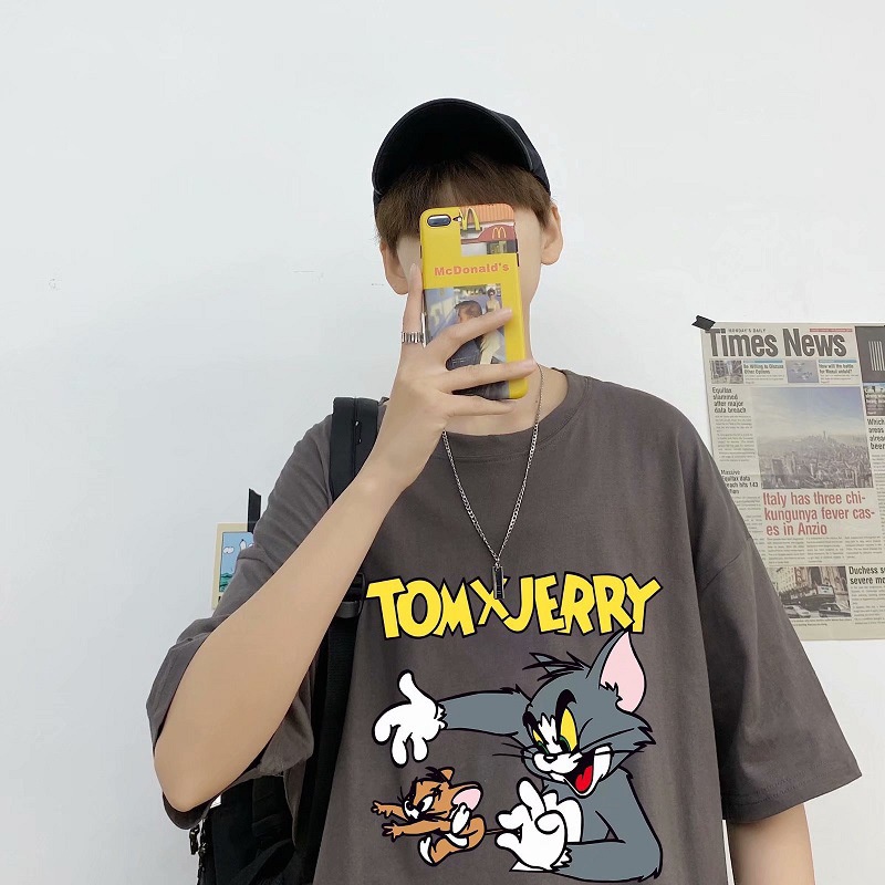 Áo Thun Ngắn Tay In Hình Hoạt Hình Retro Hong Kong Tf1