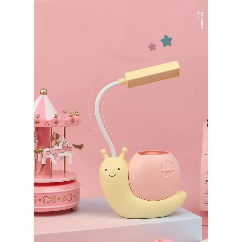 Đèn học để bàn hình chú ốc sên kèm ống cắm bút kute cho bé