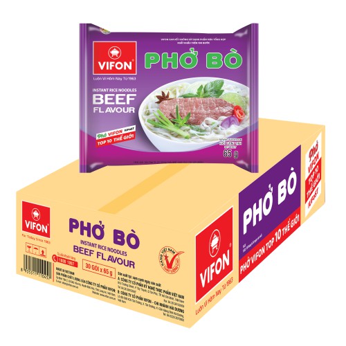 Combo 2 Thùng 30 Gói Phở Bò VIFON 65g/Gói