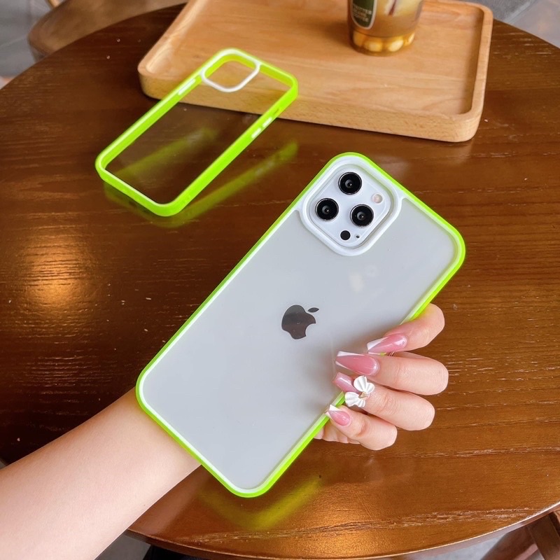 Ốp lưng iphone VIỀN DẠ QUANG CHỐNG BẨN MẶT LƯNG CHỐNG Ố 6p/7p/8p /X/Xsmax/11/11promax/12/12pro/12promax