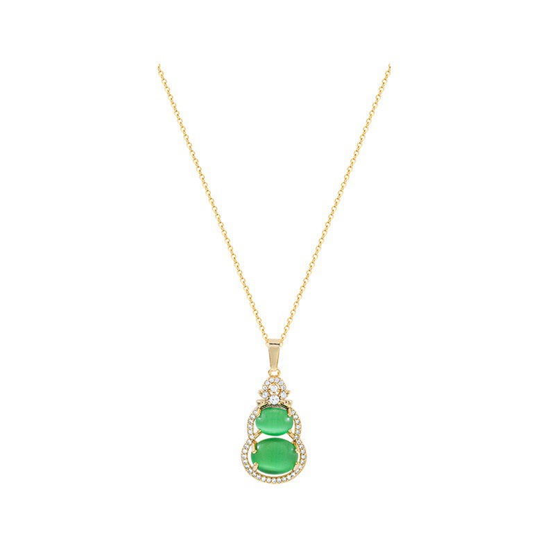 Mới Vòng cổ Mặt Hình Quả Bầu Bằng Thép Titan Màu Xanh Lá Xinh Xắn Cho Nữ