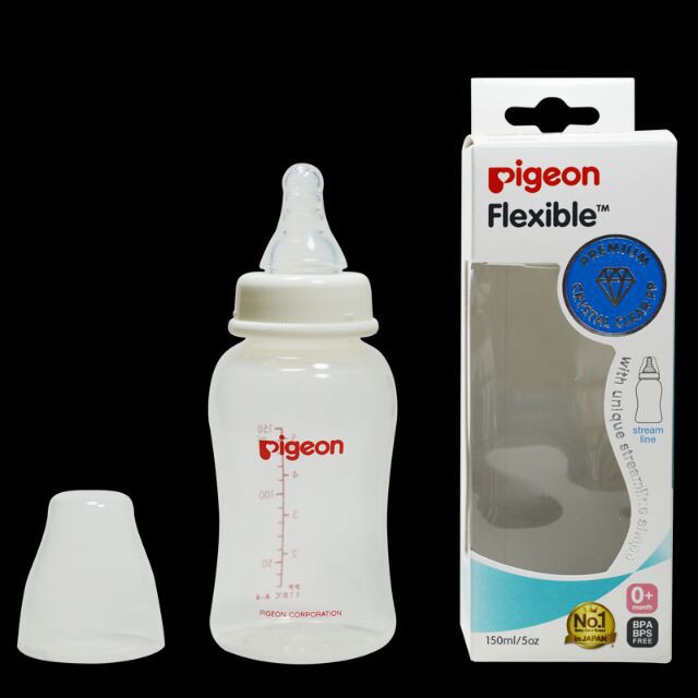 Bình sữa Pigeon Flexible PP Streamline cổ hẹp