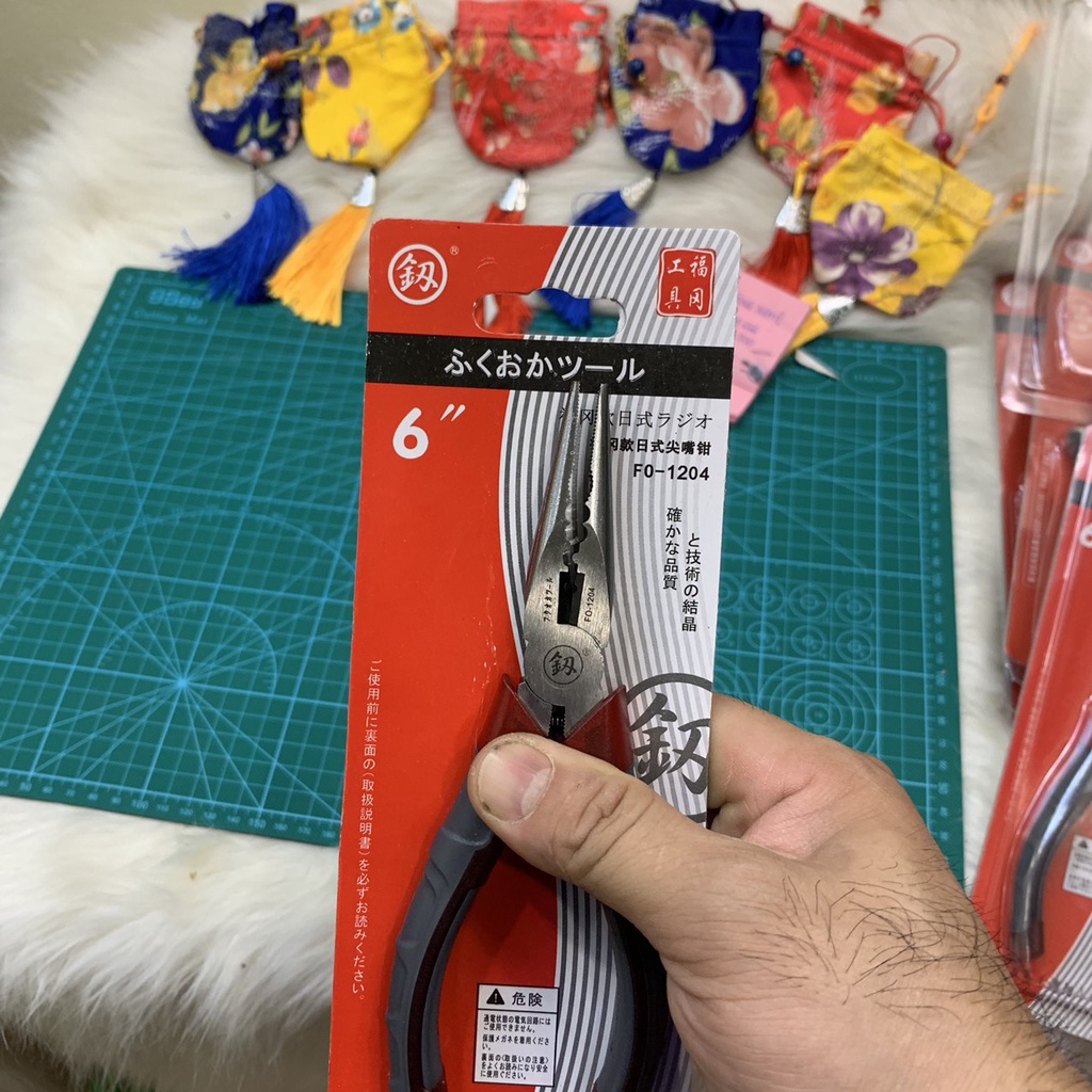 Kìm mỏ nhọn đa năng FOKUOKA Nhật  Kìm bấm kim 6 inch FO-1204 Fukuoka