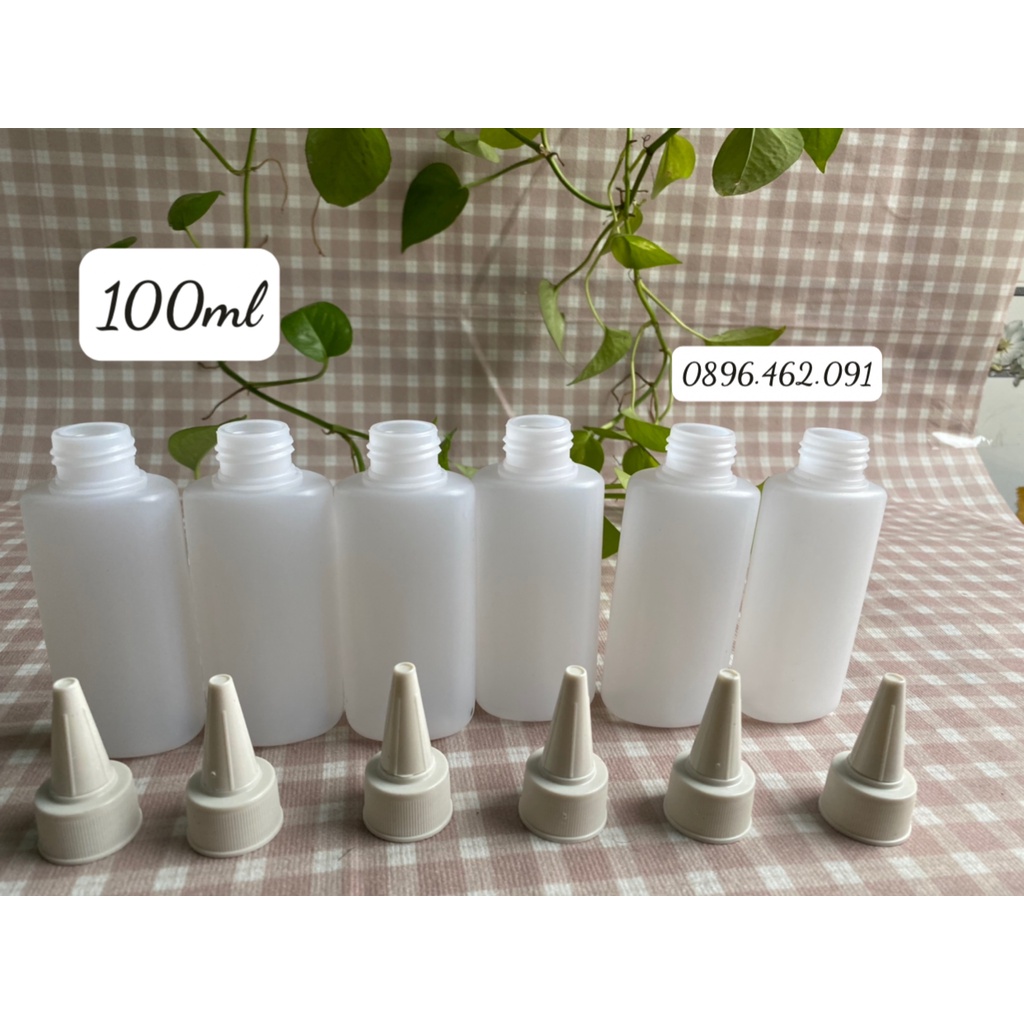 Combo 100 bộ chai nhựa mềm nút nhỏ giọt 50ML/100ML/200ML, chai nhựa xịt bơ, chai nhựa đựng bơ