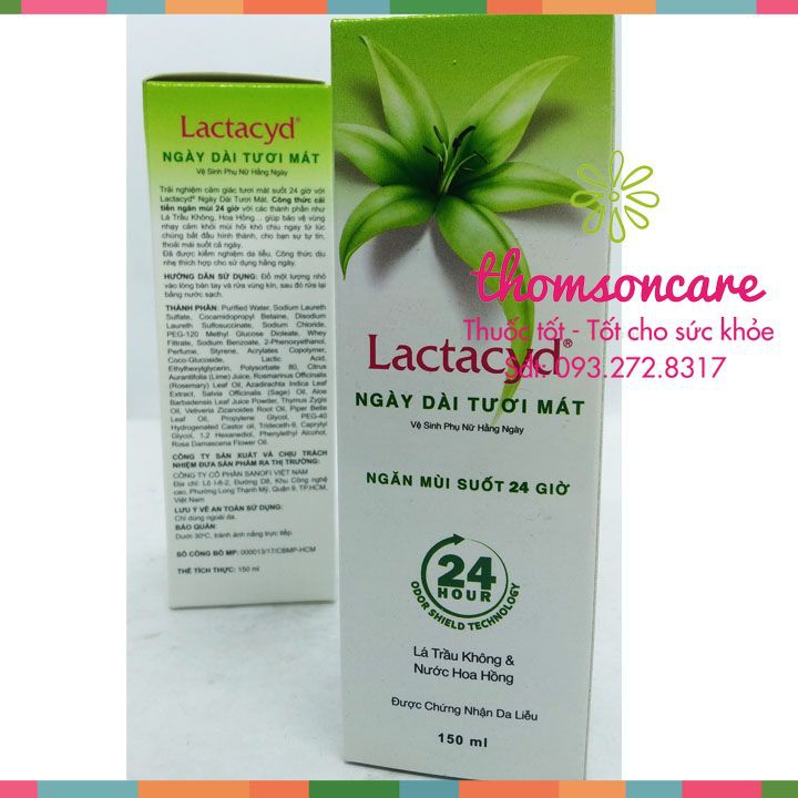 Dung dịch vệ sinh Lactacyd Odor Fresh - Mẫu mới ngày dài tươi mát suốt 24 giờ - từ lá trầu không - Chai 250ml