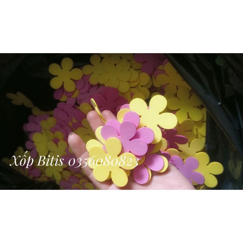 100 bông Hoa đào, hoa mai hoa 5 cánh 5cm trang trí nhà