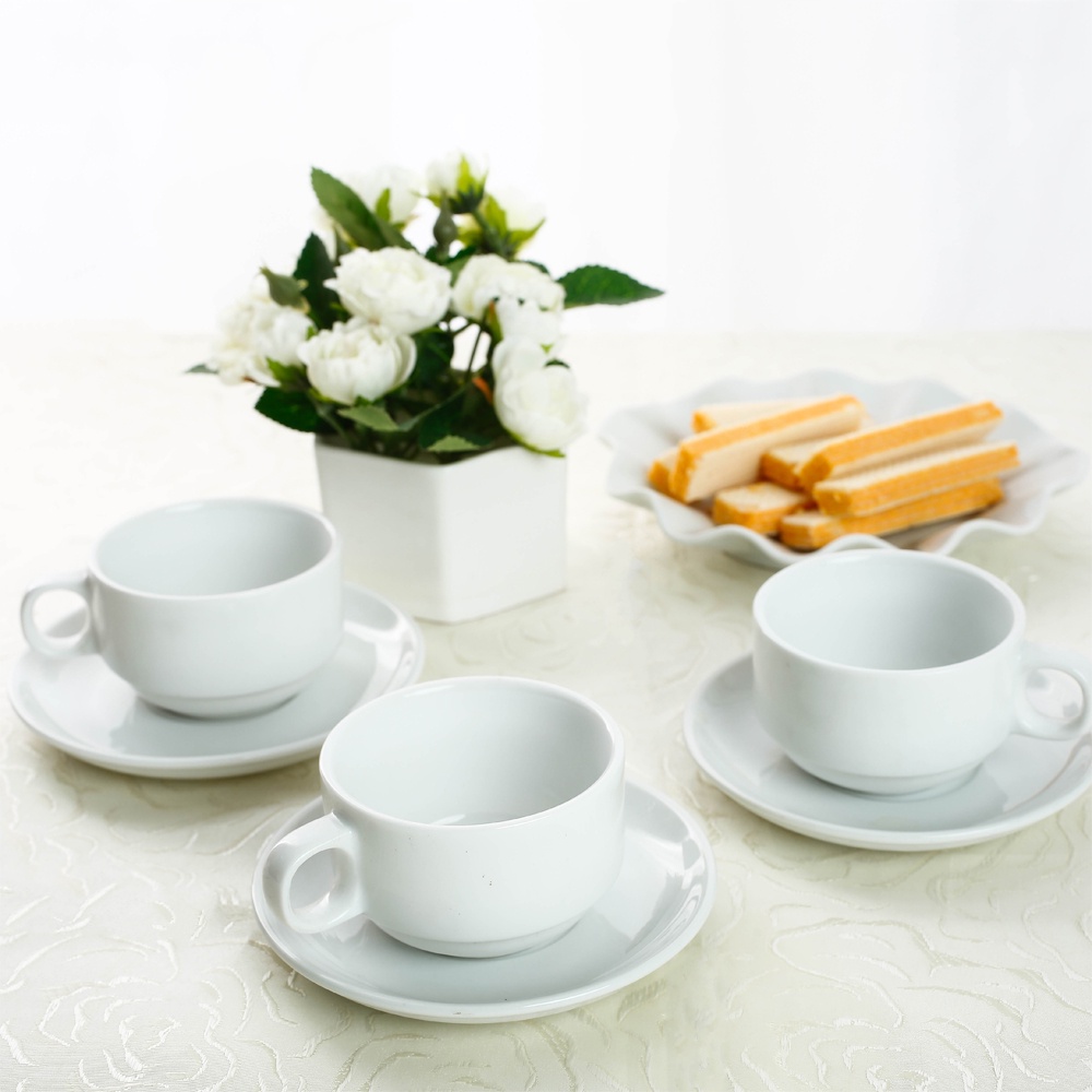Chén sứ số Long Phương dùng uống trà cho khách sạn bằng sứ trắng cao cấp - Dung tích 65ml đến 170ml
