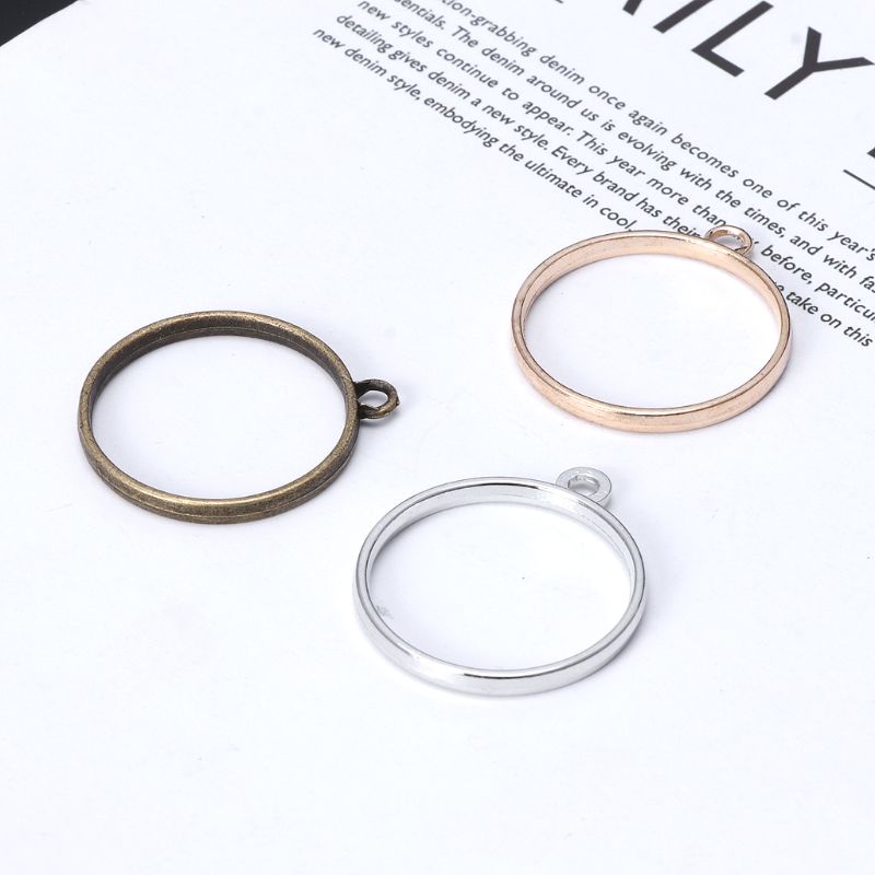 Set 10 Mặt Dây Chuyền Tròn Bằng Đồng Màu Vàng / Bạc DIY