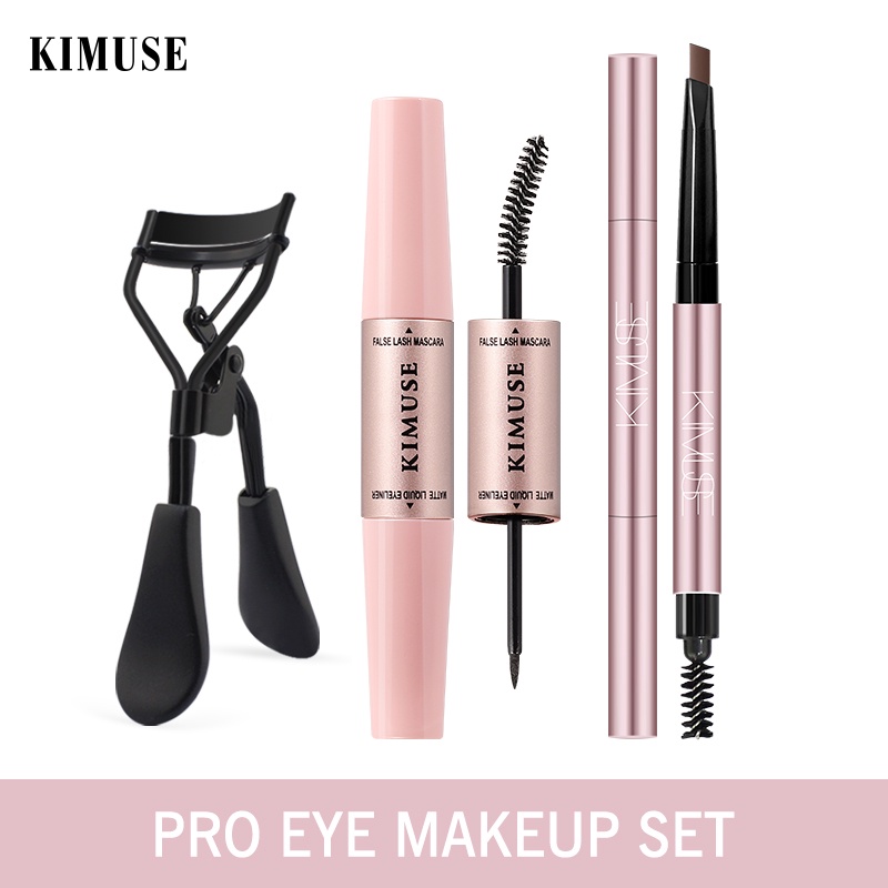 Mascara Kiêm Bút Kẻ Mắt / Chì Kẻ Mày Hai Đầu / Dụng Cụ Bấm Mi Kimuse Thiết Kế 2 Trong 1