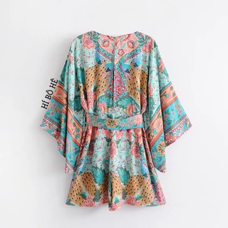 Jump Boho dáng tay kimono 2 màu xanh,đỏ