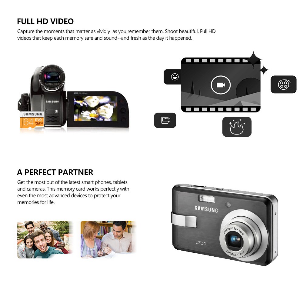 Thẻ nhớ Micro SD EVO + Plus 256gb 64GB 32GB