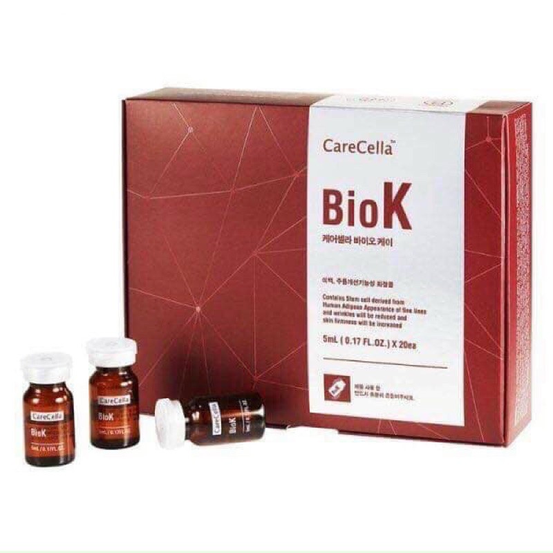 HÀNG NHẬP KHẨU CHÍNH HÃNG GCOOP Tế Bào Gốc nội sinh BioK Carecella 20 ỐNGx5ML Siêu tái tạo giảm nhăn căng bóng trắng DA